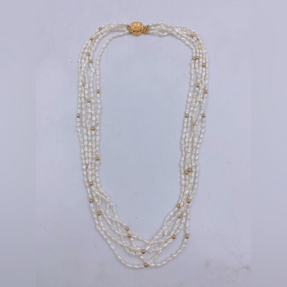 White rice pearl necklace